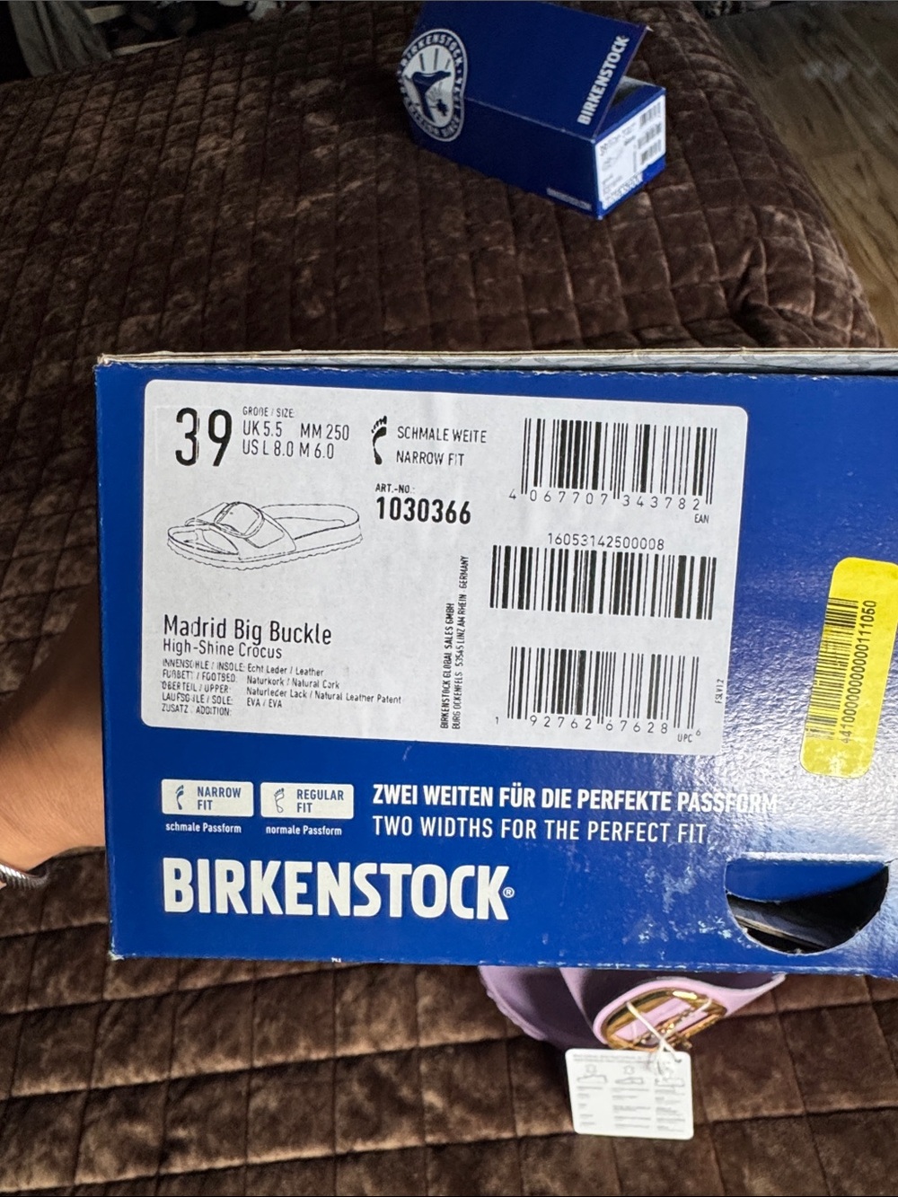 Birkenstock Lavender Slide with Large Gold Buckle - Picture 5 of 5